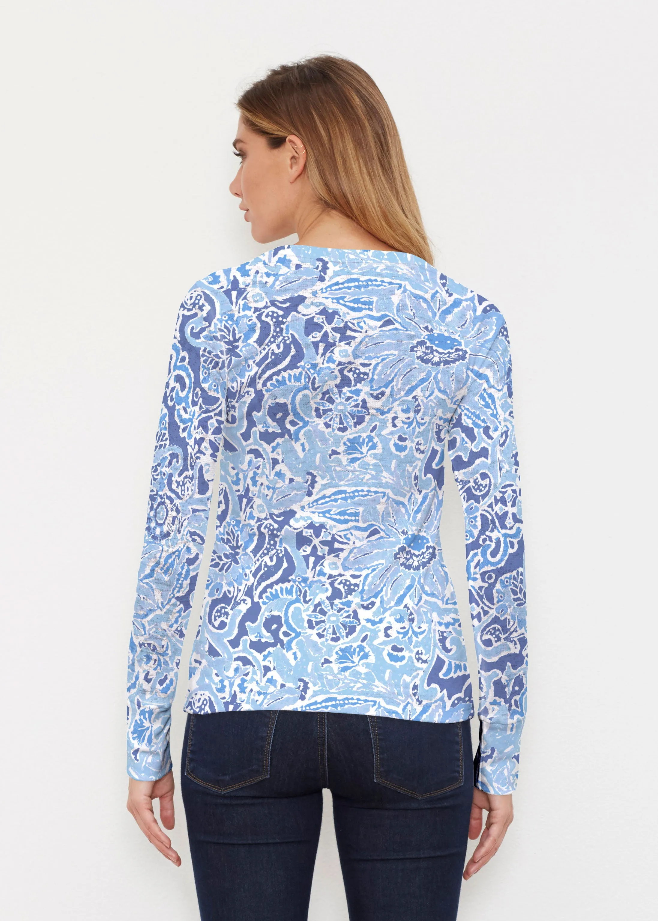 Fusion Blue (2895) ~ Thermal Long Sleeve Crew Shirt