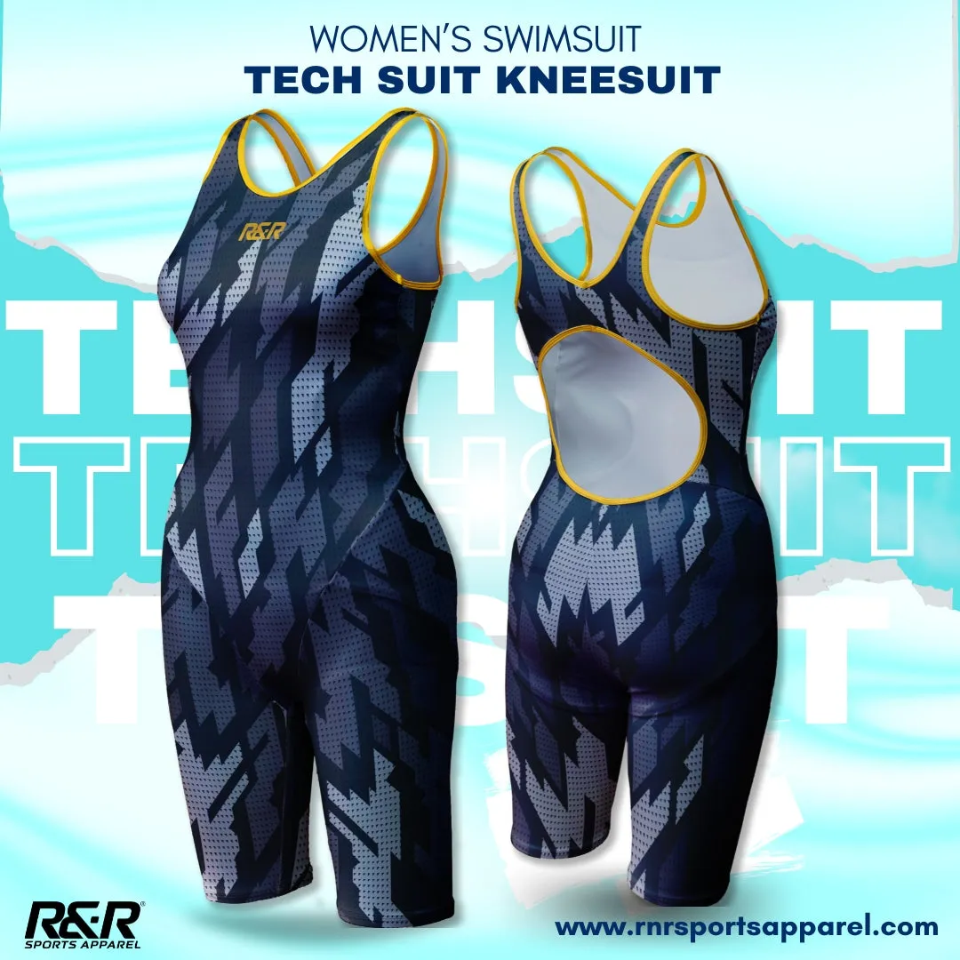 Galactic Nebula Women's Open Back Kneeskin Tech Suit Swimsuit