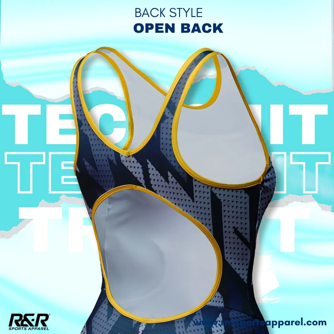 Galactic Nebula Women's Open Back Kneeskin Tech Suit Swimsuit