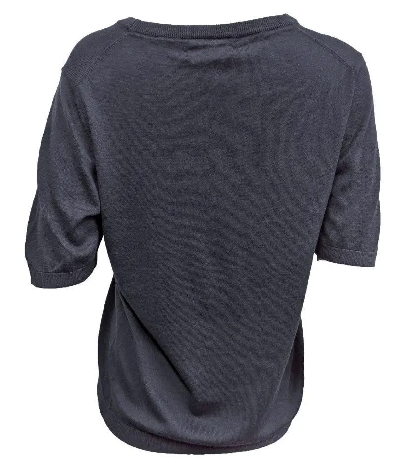 GANT Women's Laundered Blue Twinset Top 488433 Size Small