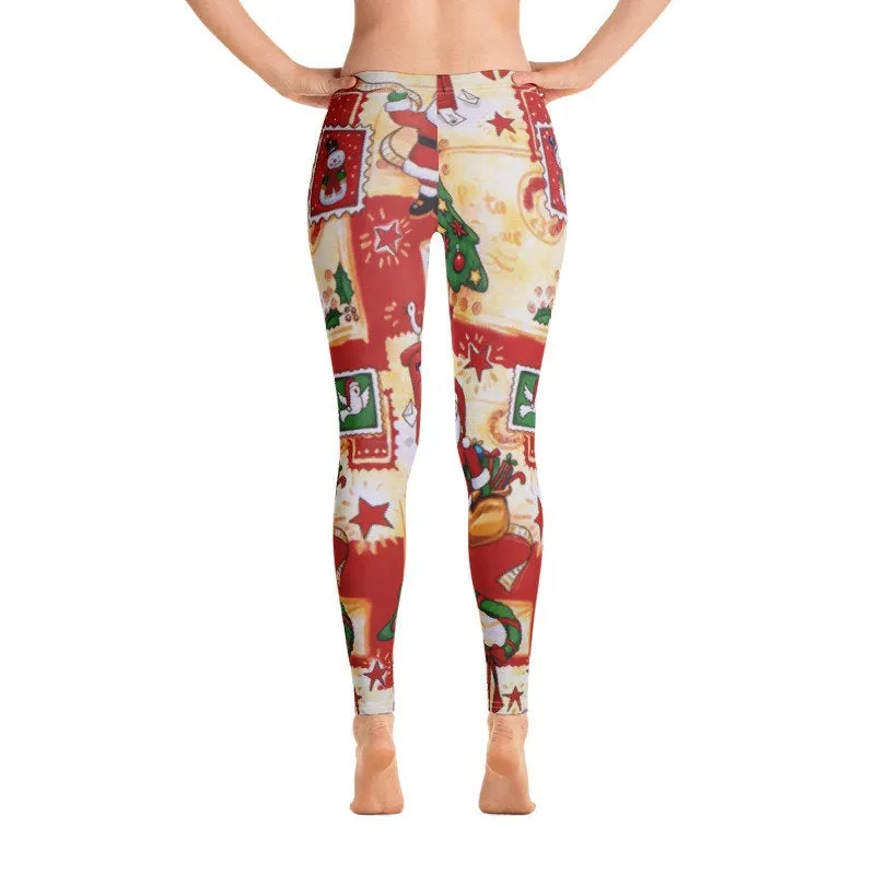 Gift Wrapping Christmas Leggings