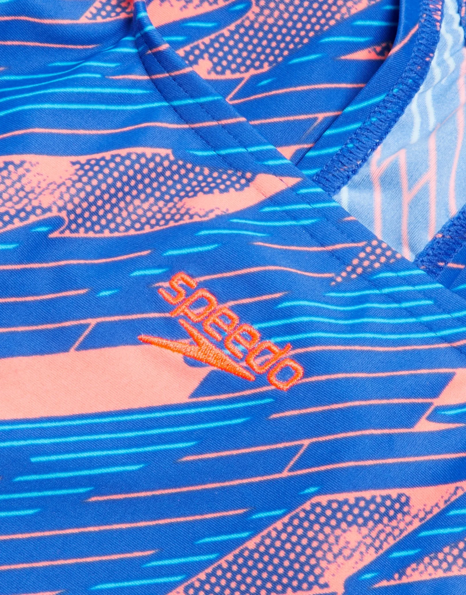 Girls Hyperboom Allover Medalist Swimsuit - Red/Blue