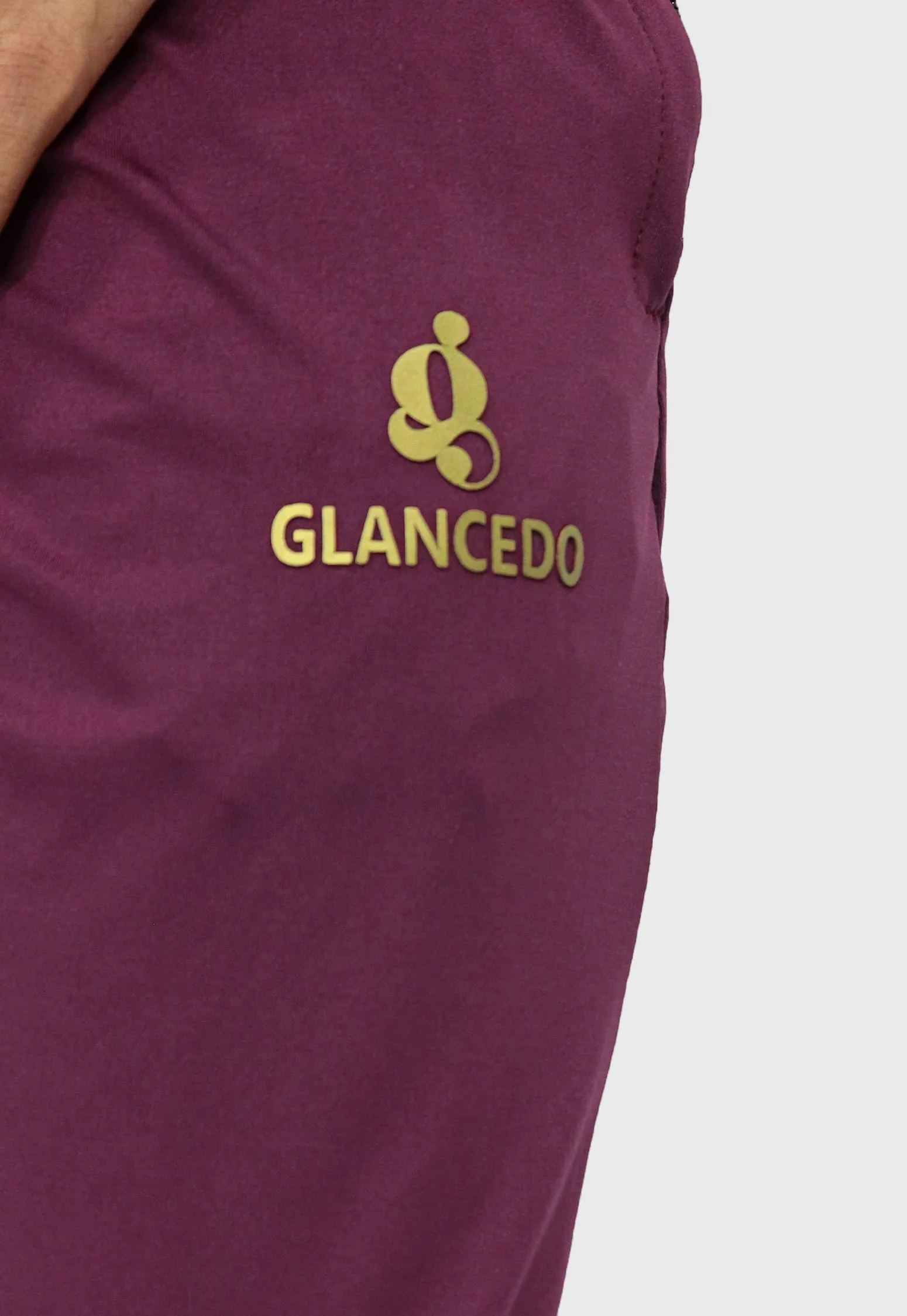 Glancedo Mens Embosed Logo Plain Tracksuit Maroon