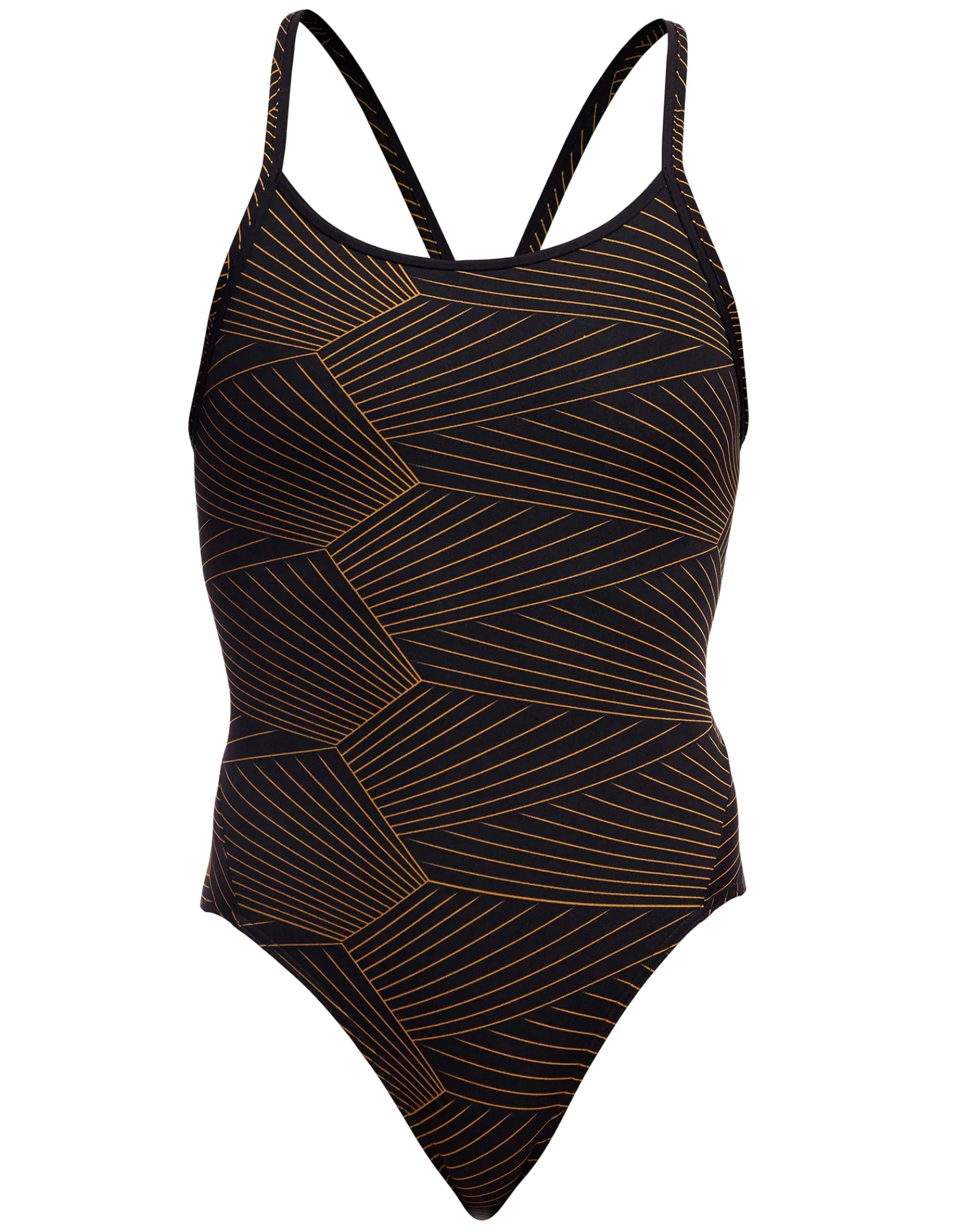 Gold Weaver Diamond Back Swimsuit - Black/Gold