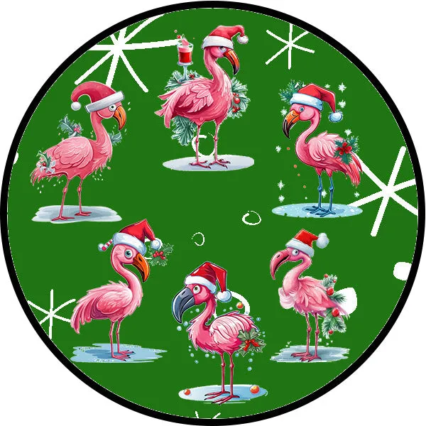 Goofy Christmas Flamingos High-waist Yoga Capri Leggings