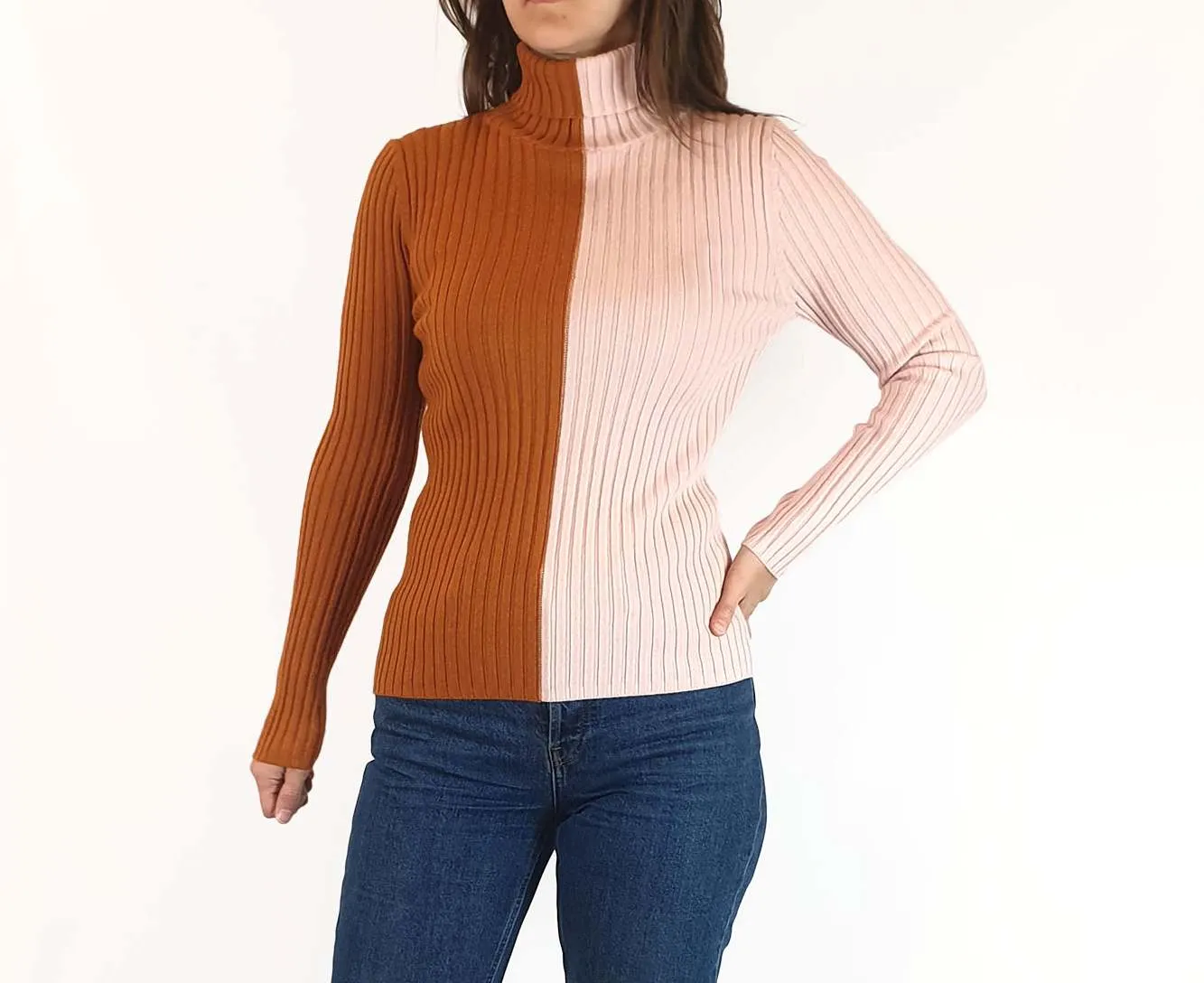 Gorman pink and orange rollneck top size 8