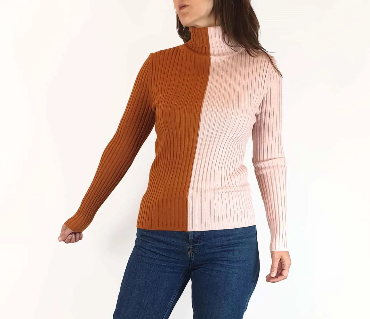 Gorman pink and orange rollneck top size 8