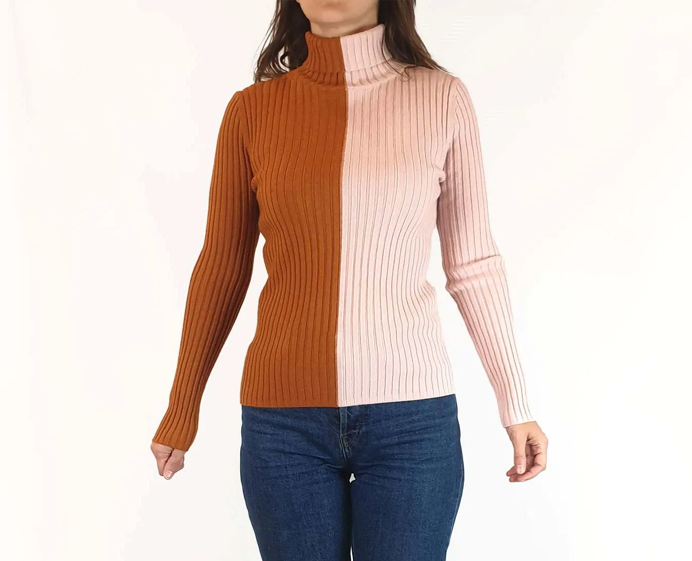 Gorman pink and orange rollneck top size 8