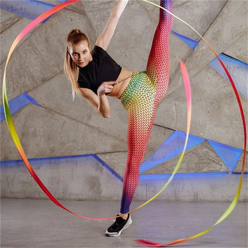 Gradient mesh print leggings trendy