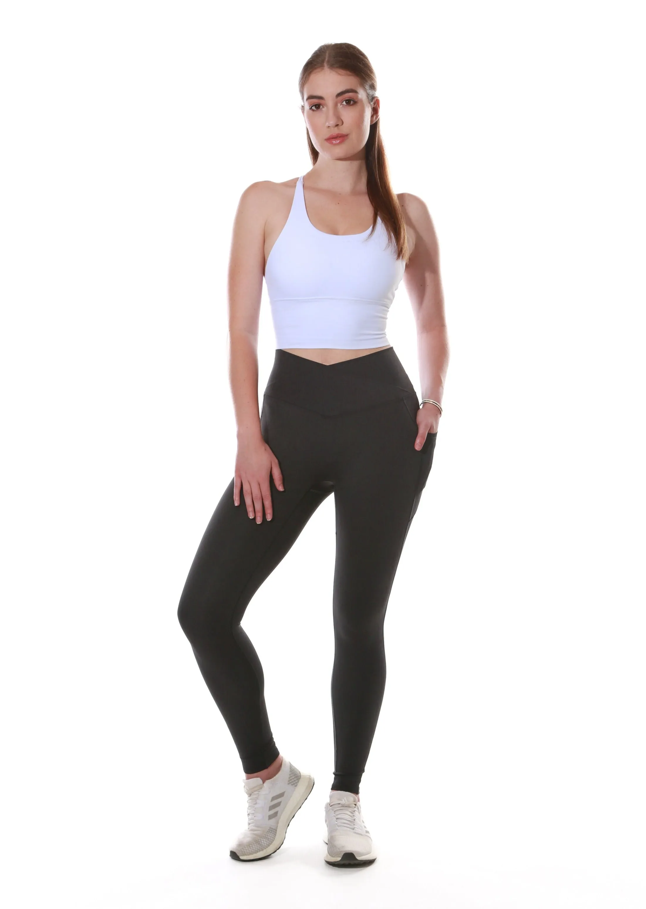 Gym Bunny V-front pocket leggings - Black