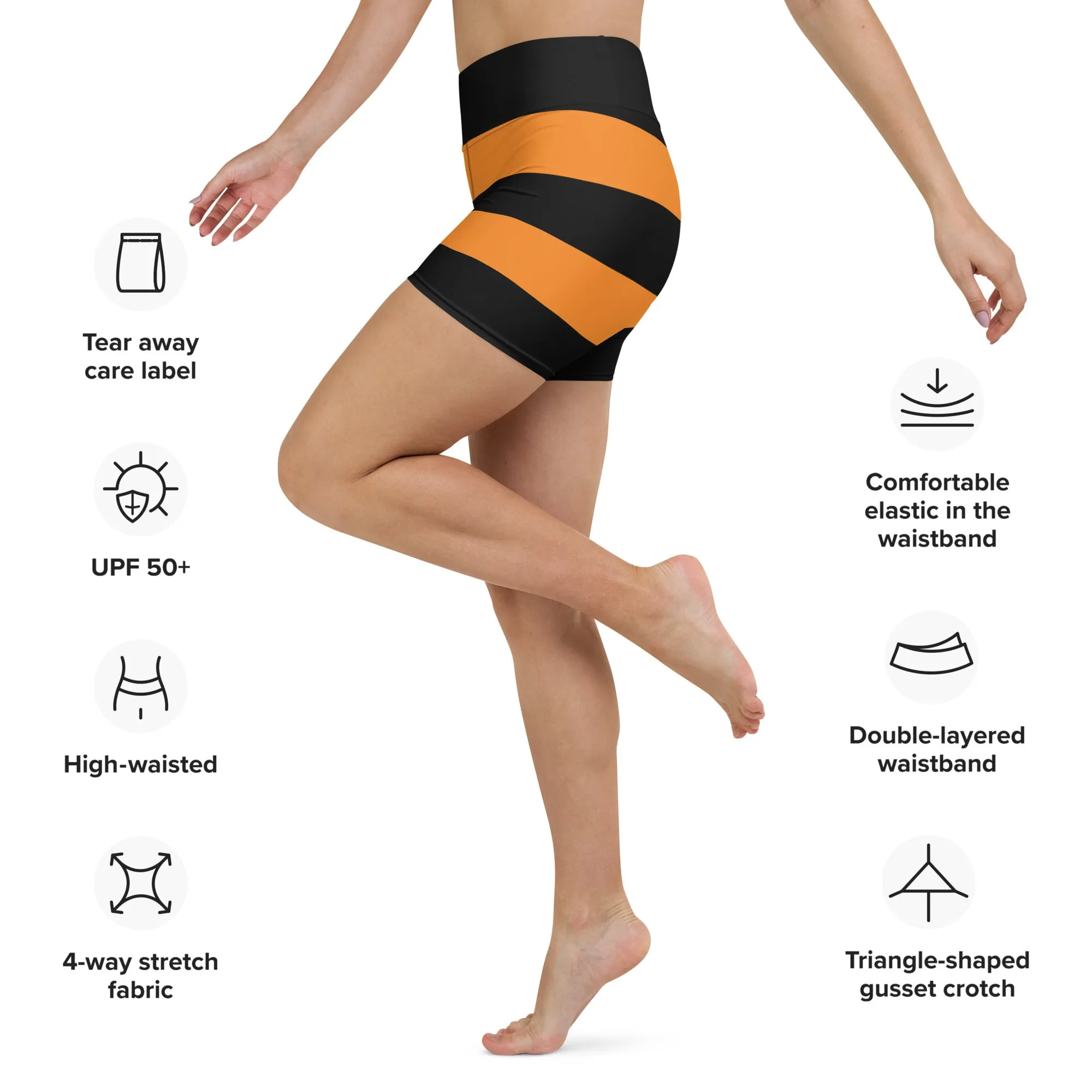 Halloween Stripes Yoga Shorts