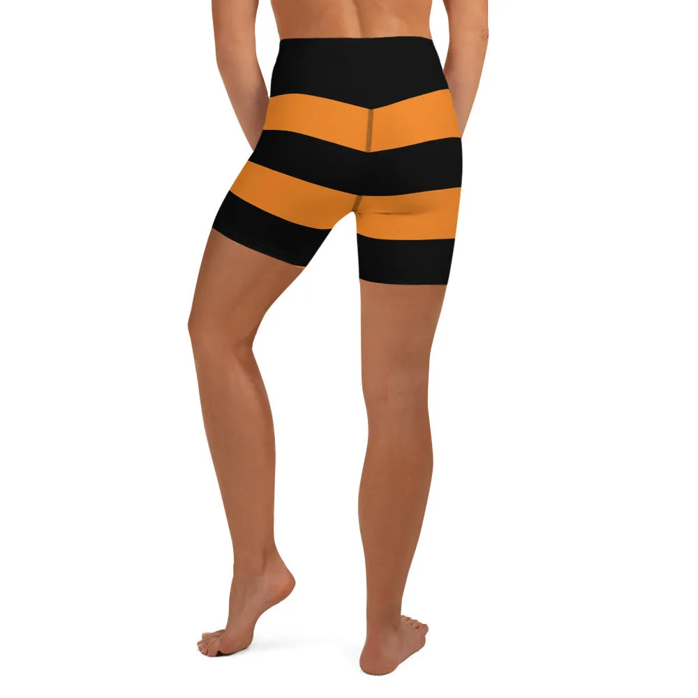 Halloween Stripes Yoga Shorts