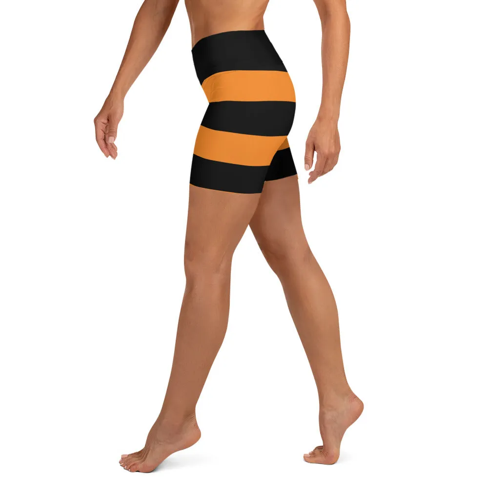 Halloween Stripes Yoga Shorts