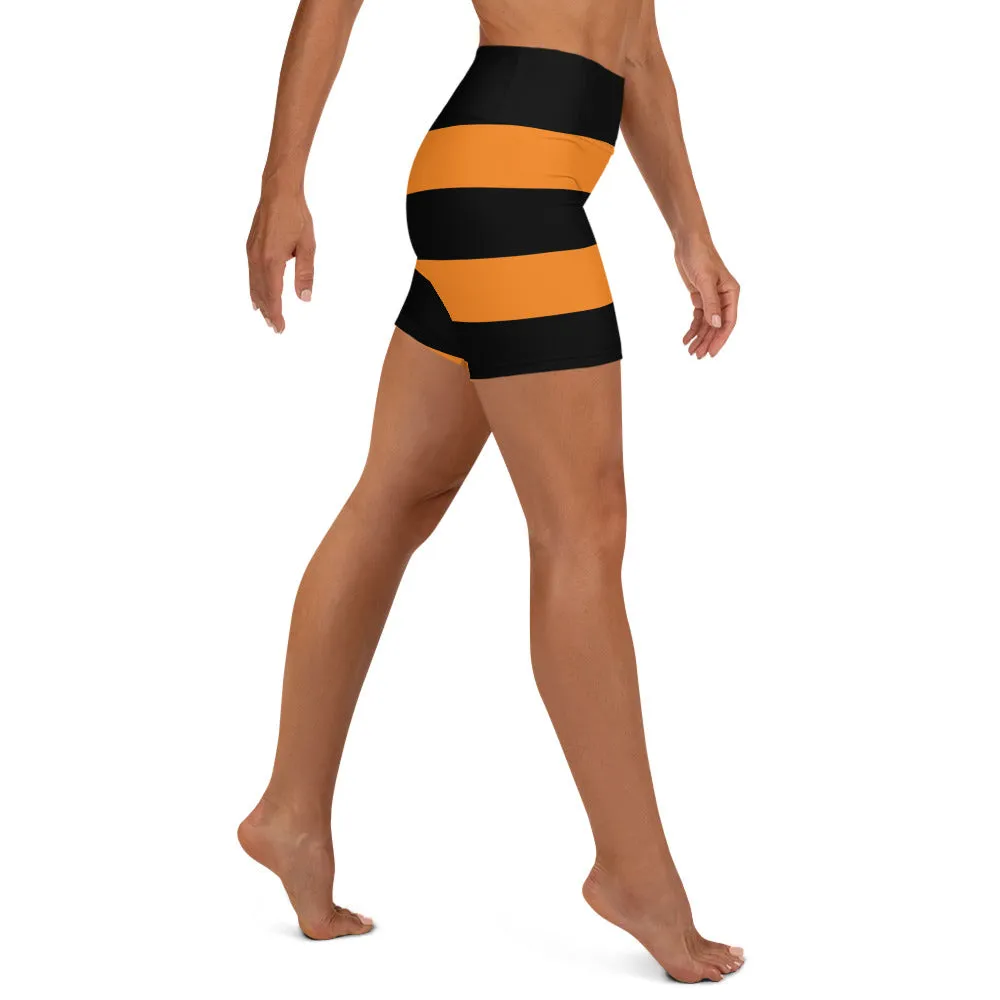 Halloween Stripes Yoga Shorts