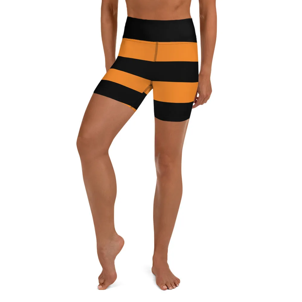 Halloween Stripes Yoga Shorts