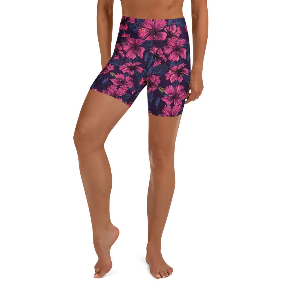 Hibiscus Yoga Shorts