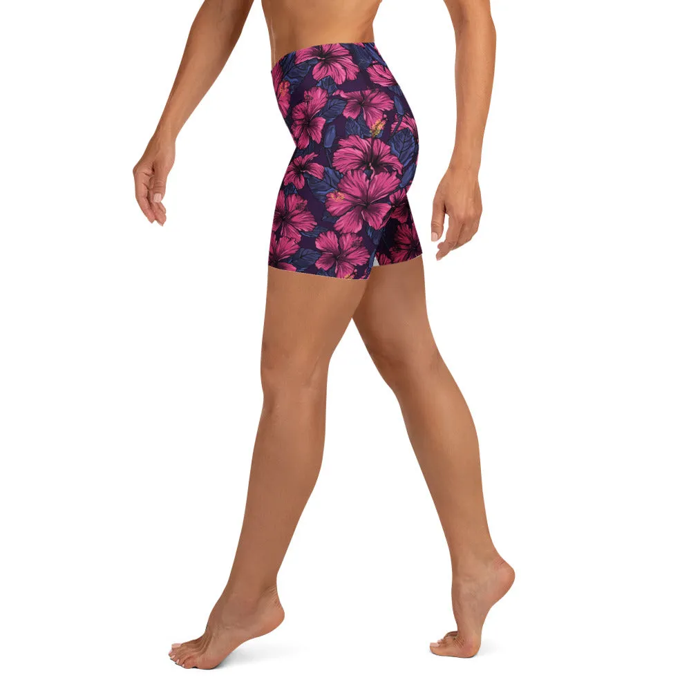 Hibiscus Yoga Shorts