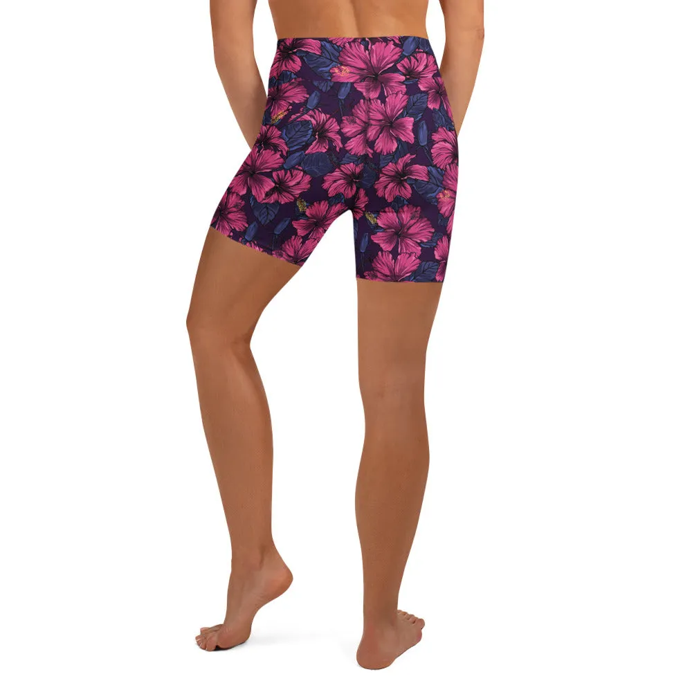 Hibiscus Yoga Shorts