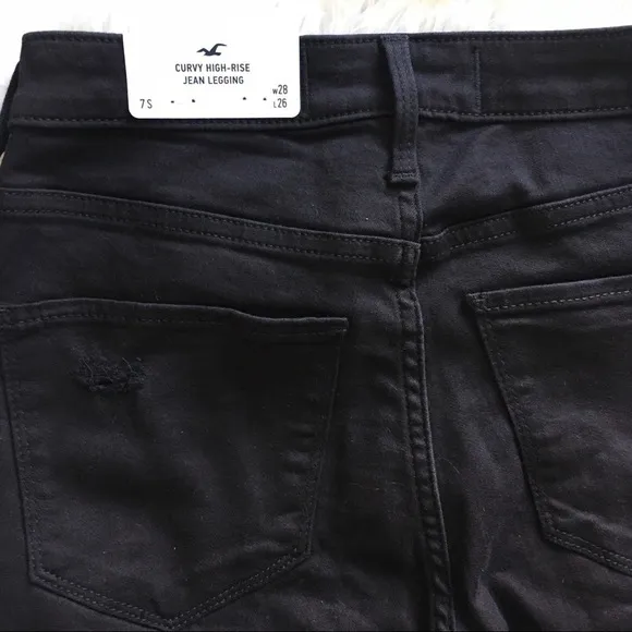 HOLLISTER GIRLS CURVY HIGH-RISE distresse JEAN LEGGINGS 7S/W28 L26