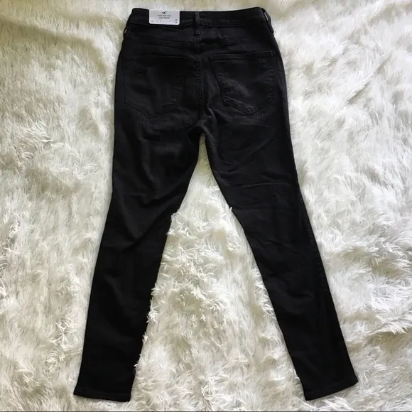 HOLLISTER GIRLS CURVY HIGH-RISE distresse JEAN LEGGINGS 7S/W28 L26