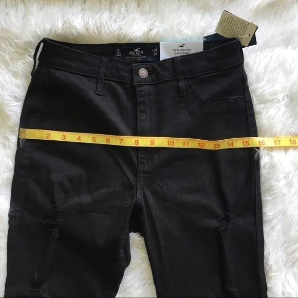 HOLLISTER GIRLS CURVY HIGH-RISE distresse JEAN LEGGINGS 7S/W28 L26