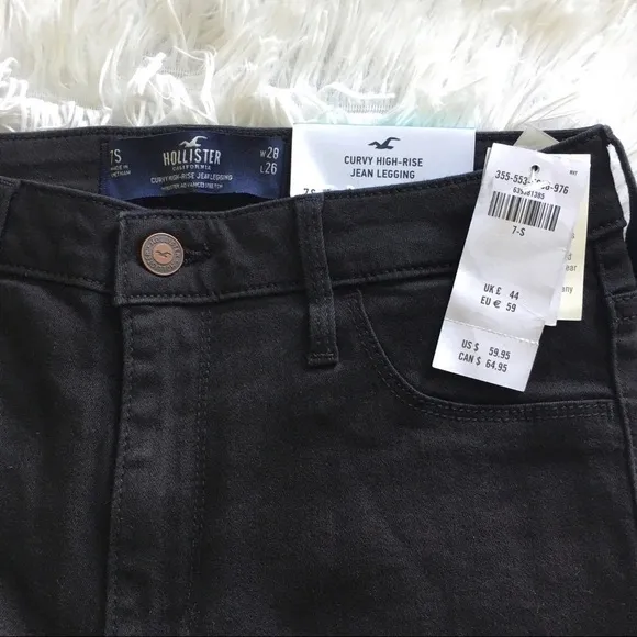 HOLLISTER GIRLS CURVY HIGH-RISE distresse JEAN LEGGINGS 7S/W28 L26