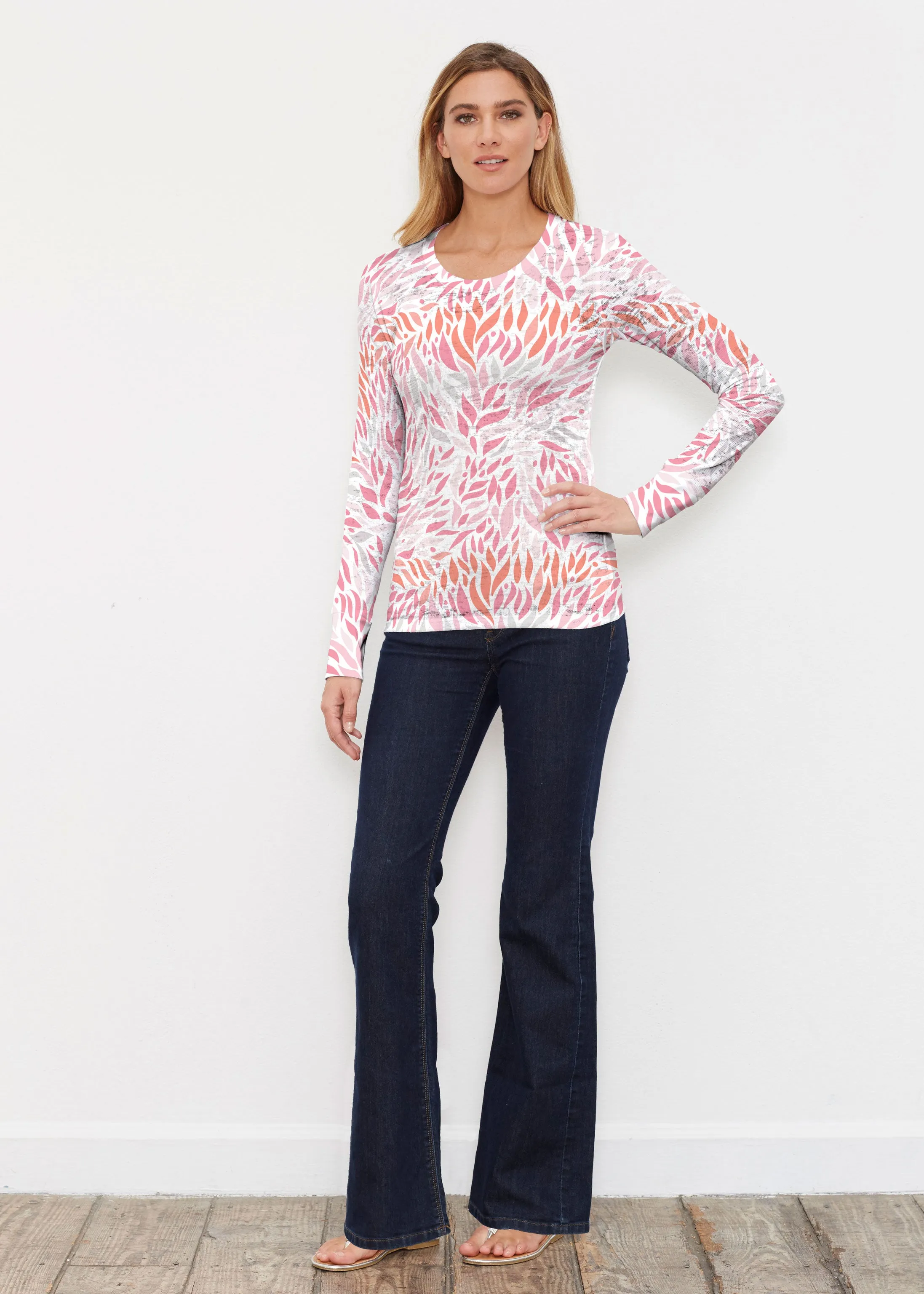 Hotsy Totsy Pink (8145) ~ Thermal Long Sleeve Crew Shirt