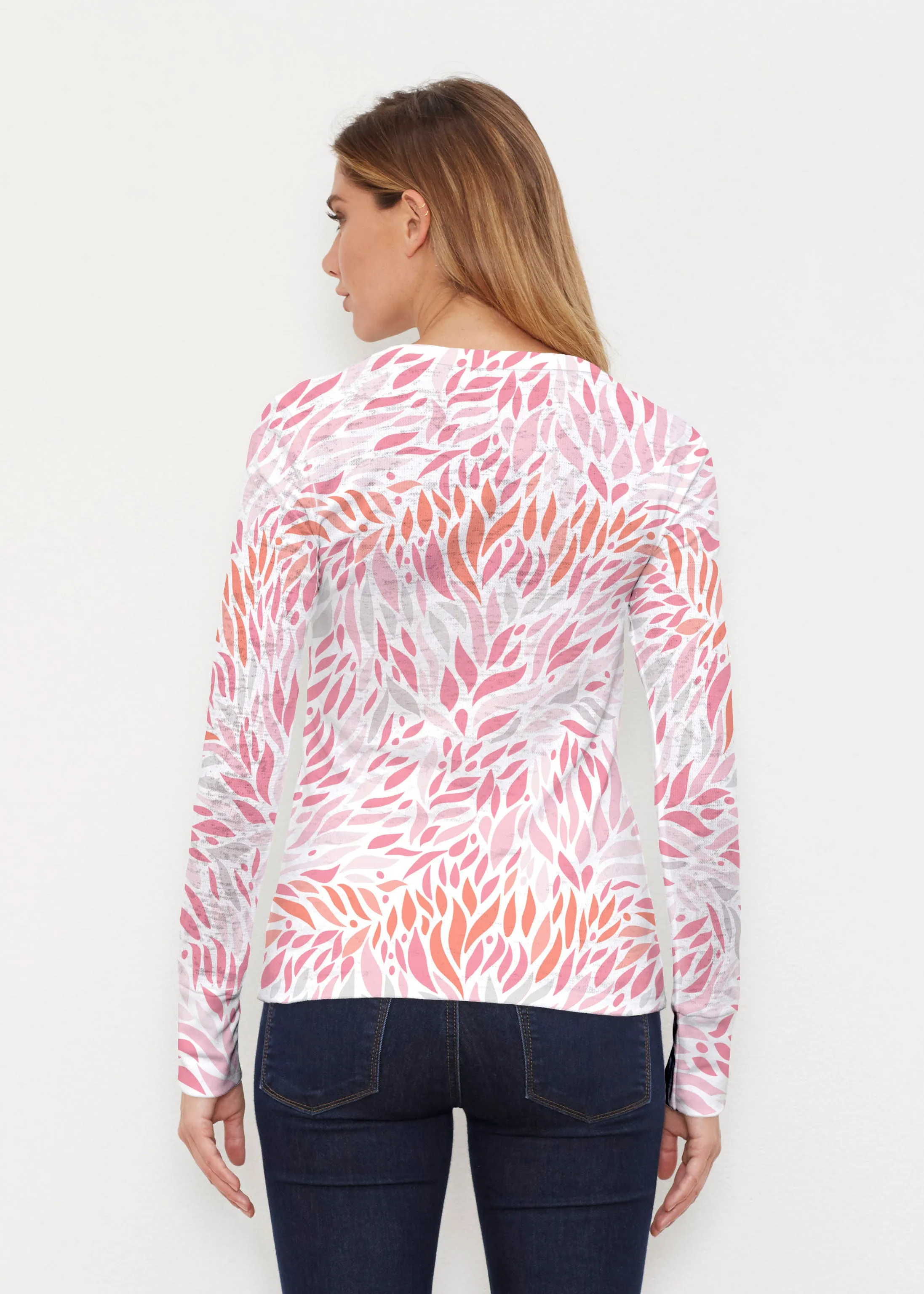 Hotsy Totsy Pink (8145) ~ Thermal Long Sleeve Crew Shirt
