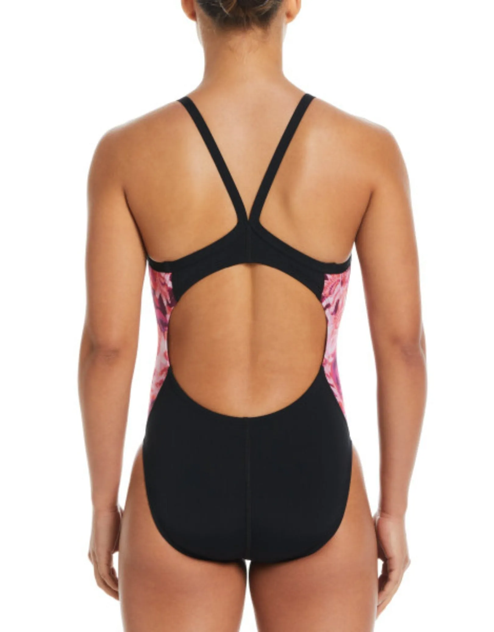 Hydrastrong Multi Print Racerback Splice Swimsuit - Black/Red