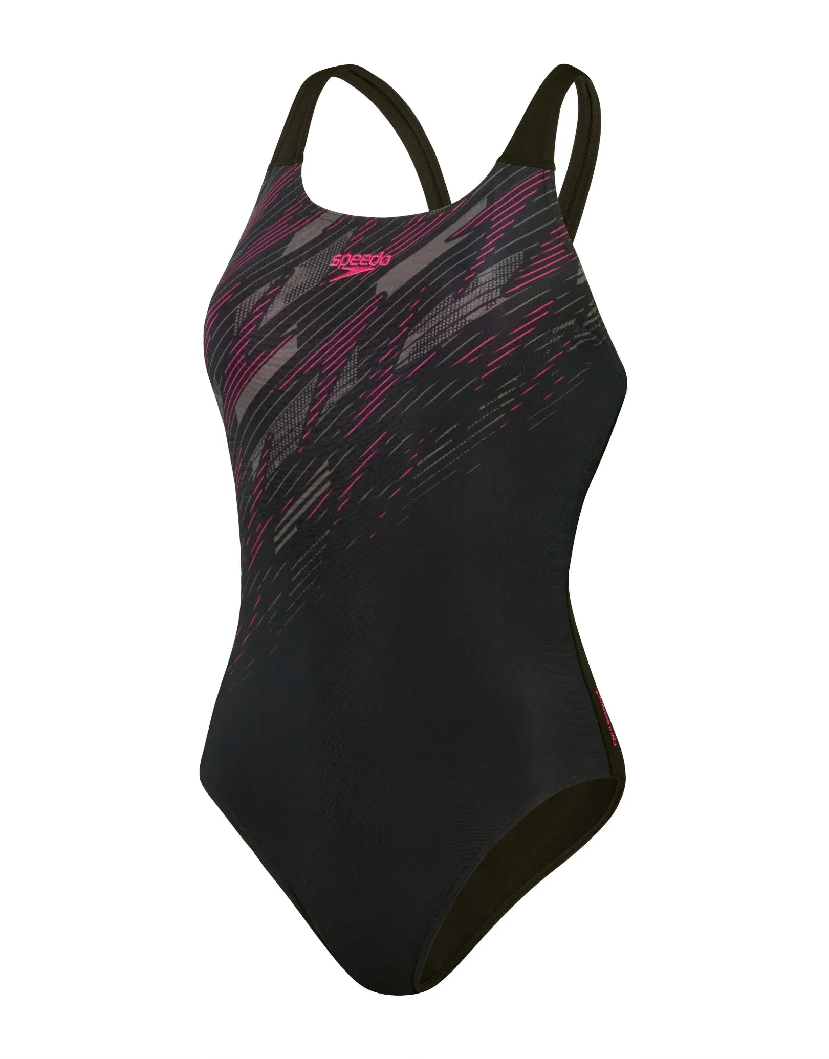 Hyperboom Placement Muscleback Swimsuit - Black/Pink
