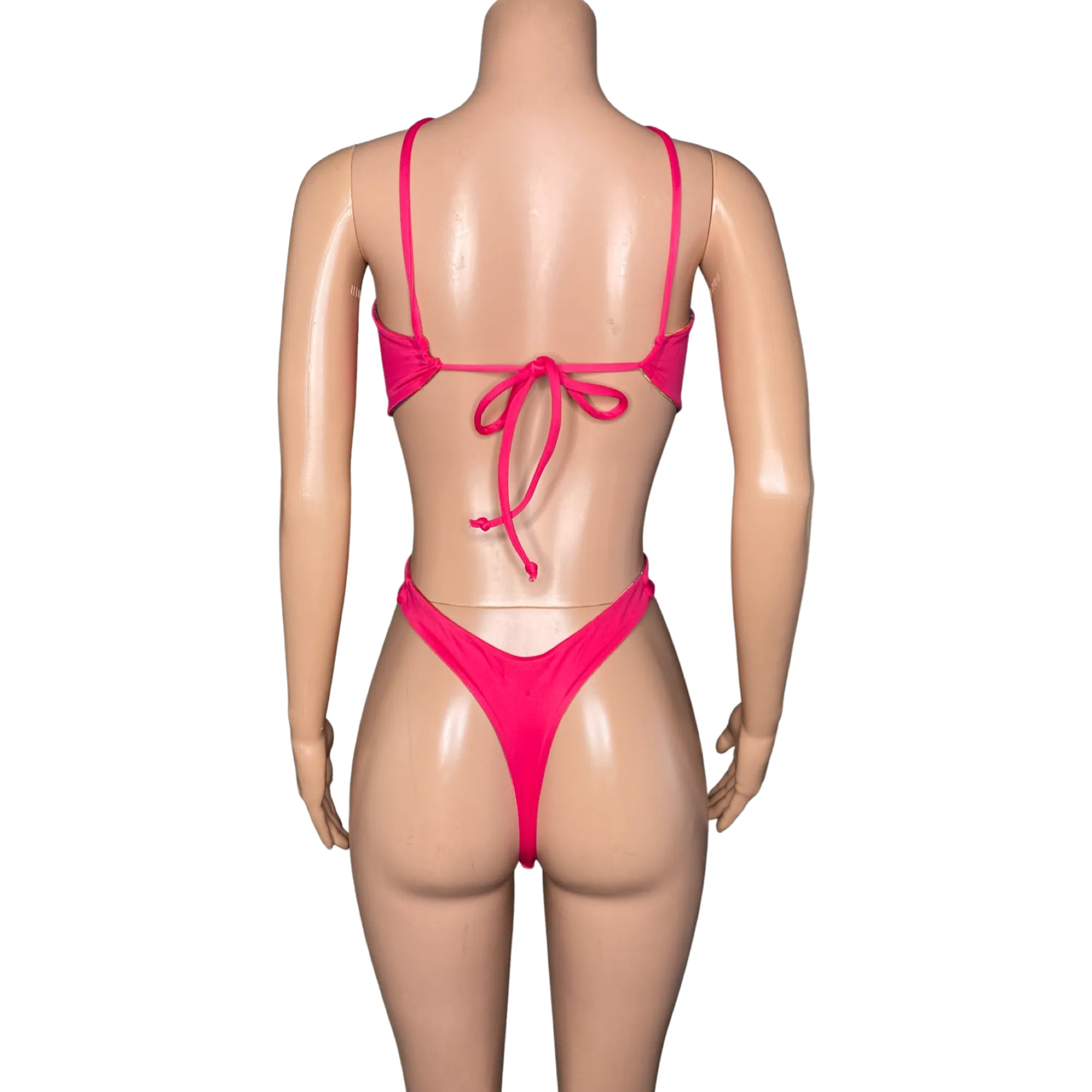 Iridescent snakeskin print ombré reversible monokini