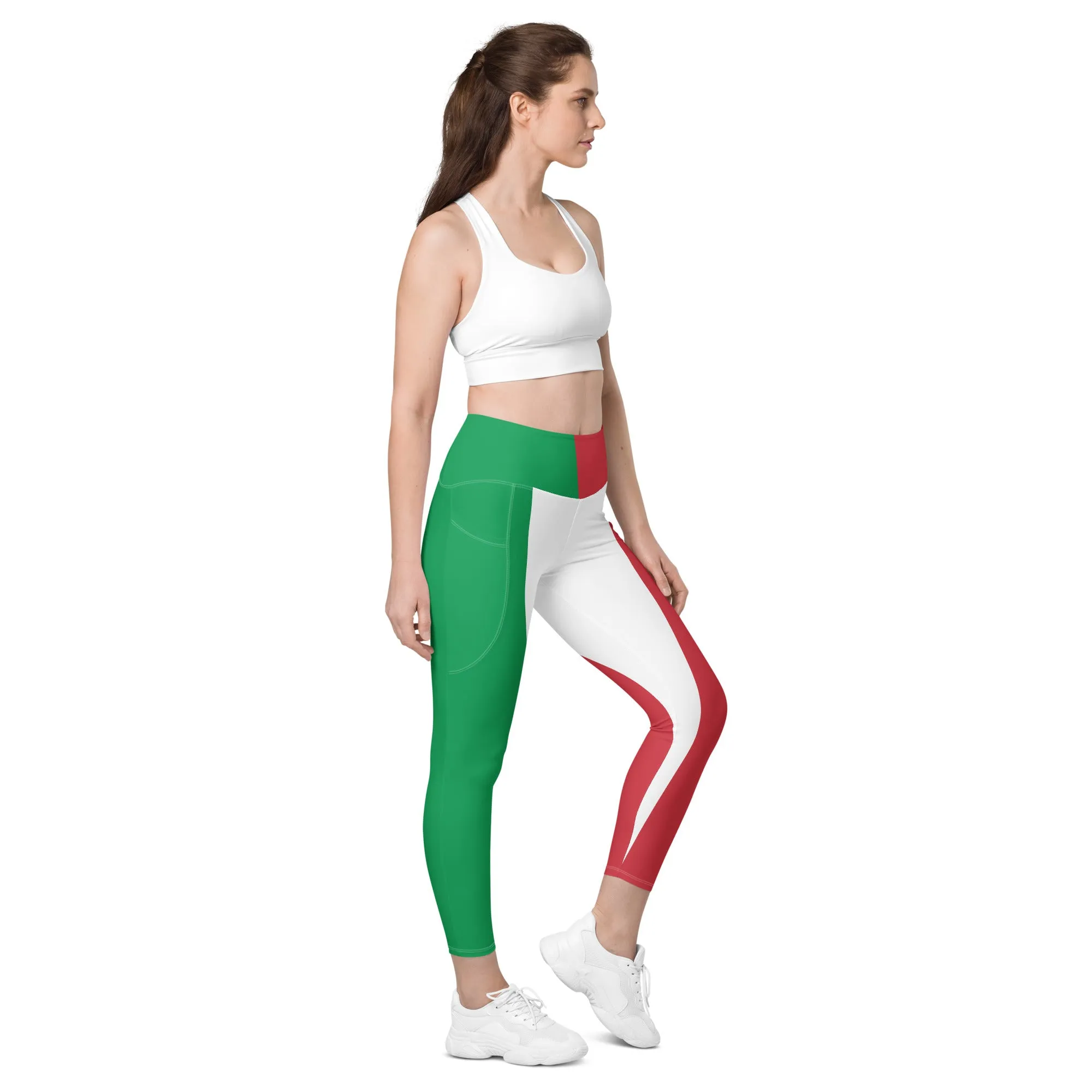Italy Flag Leggings with pockets
