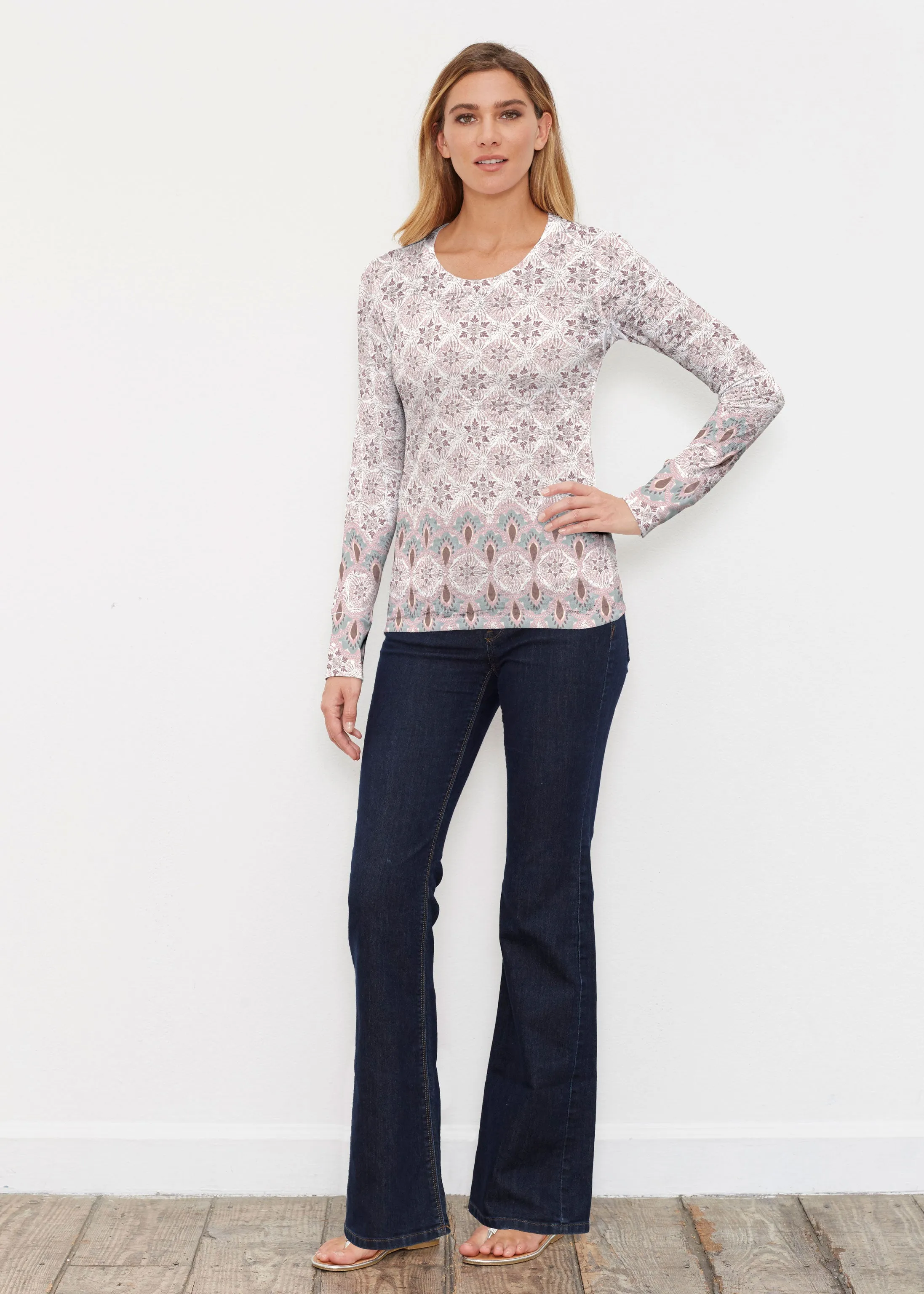 Izzy Grey (19200) ~ Thermal Long Sleeve Crew Shirt
