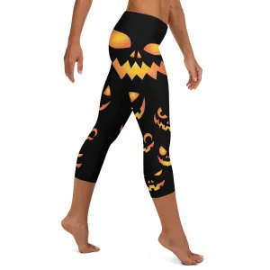 Jack O Lantern Mid-waist Capri Leggings