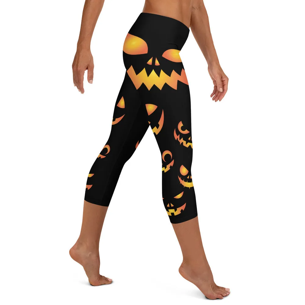 Jack O Lantern Mid-waist Capri Leggings