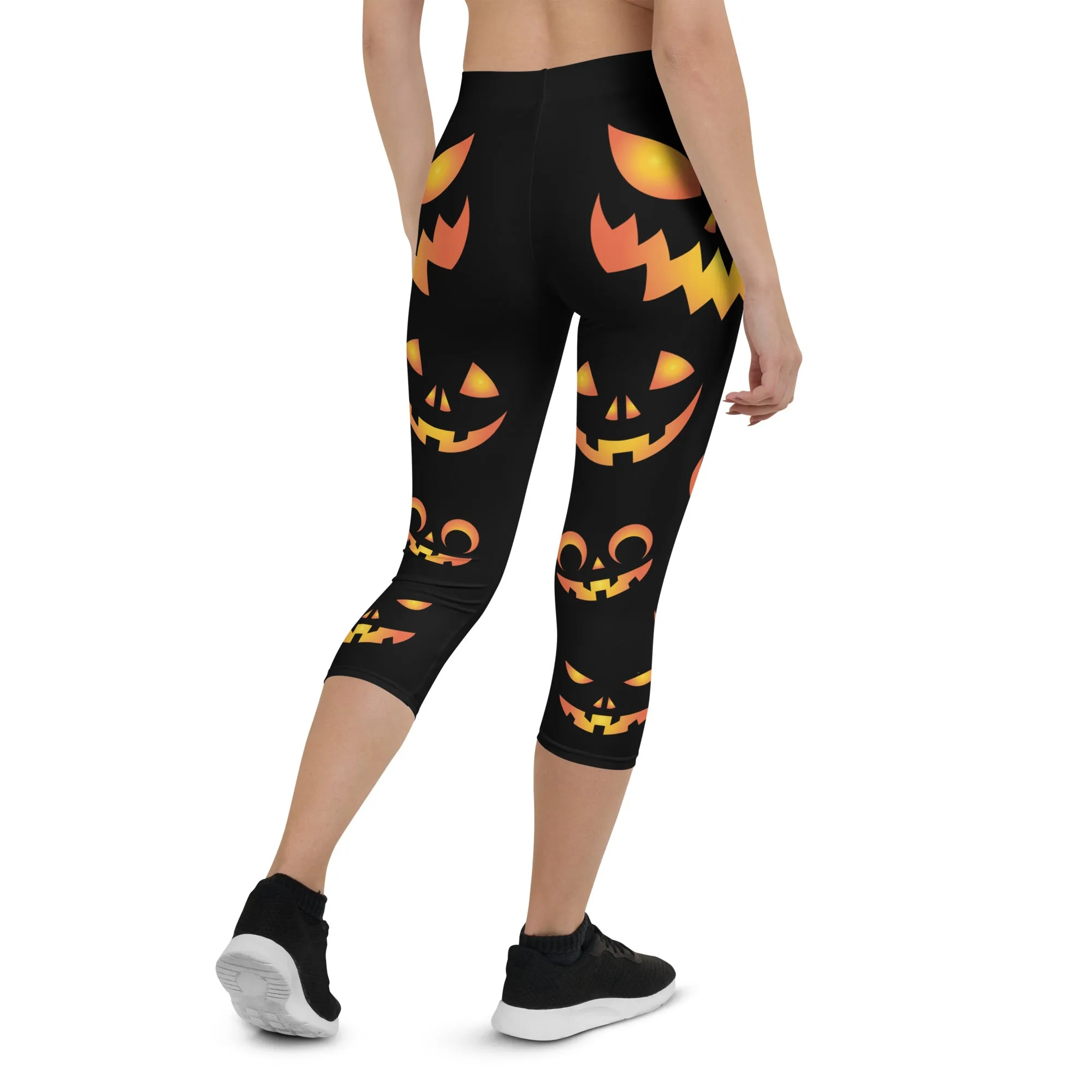 Jack O Lantern Mid-waist Capri Leggings