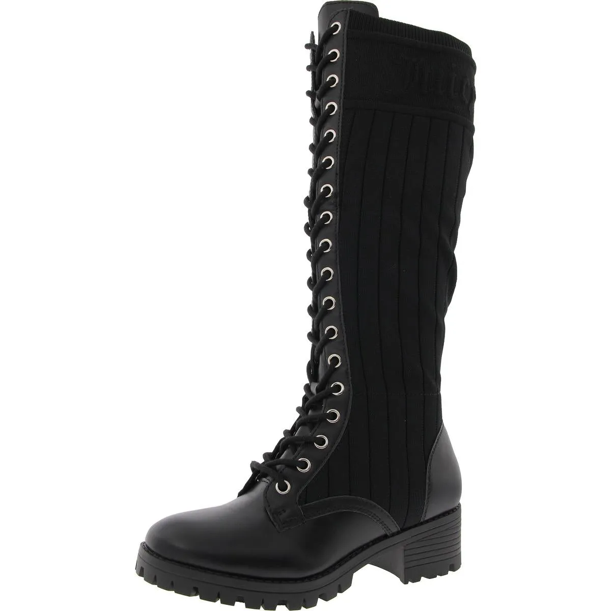 Juicy Couture Womens OKtavia Lace-Up Knit Knee-High Boots