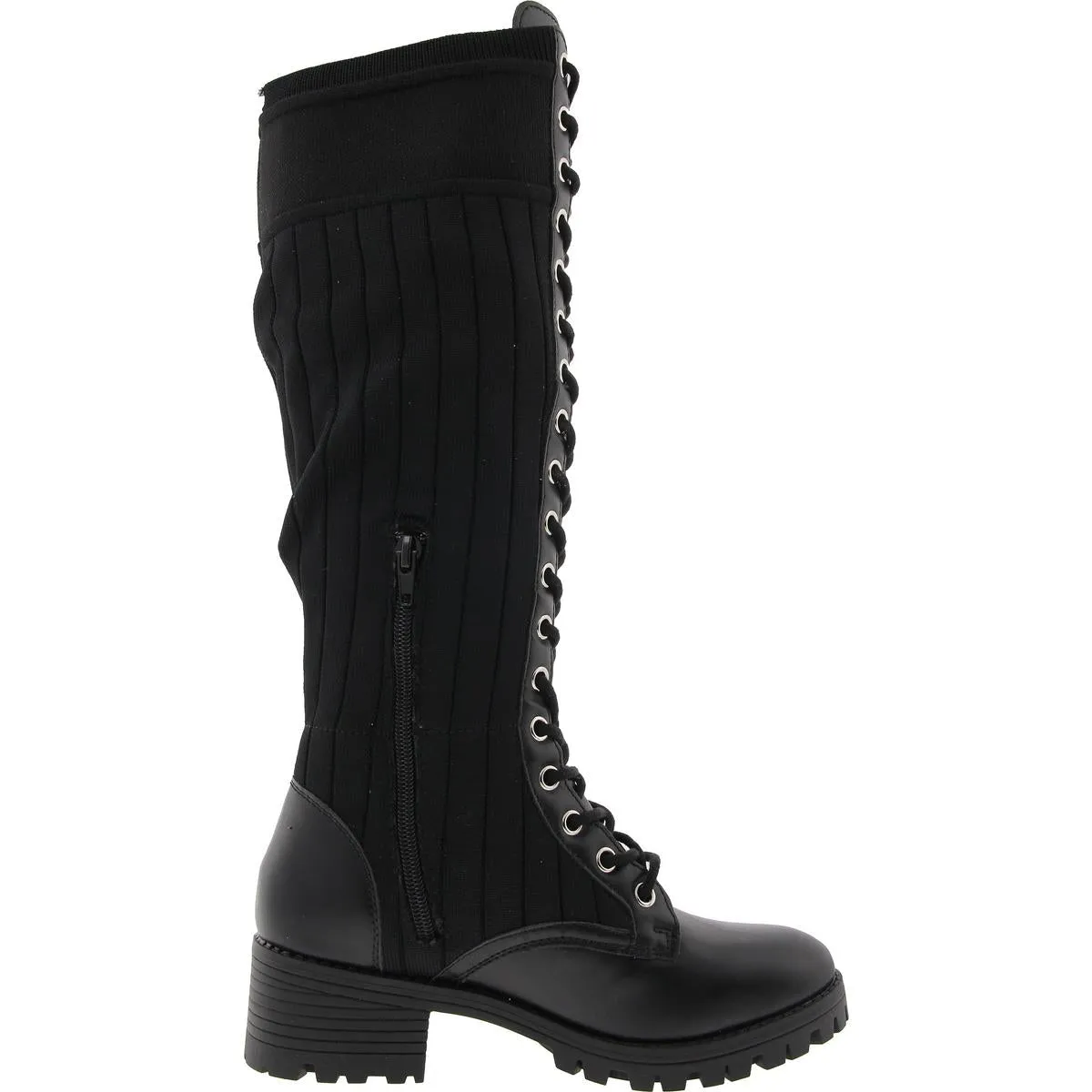Juicy Couture Womens OKtavia Lace-Up Knit Knee-High Boots