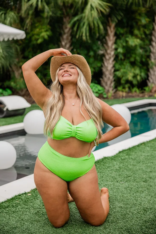 Just Add Water Lime Green High Waisted Bikini Bottoms FINAL SALE