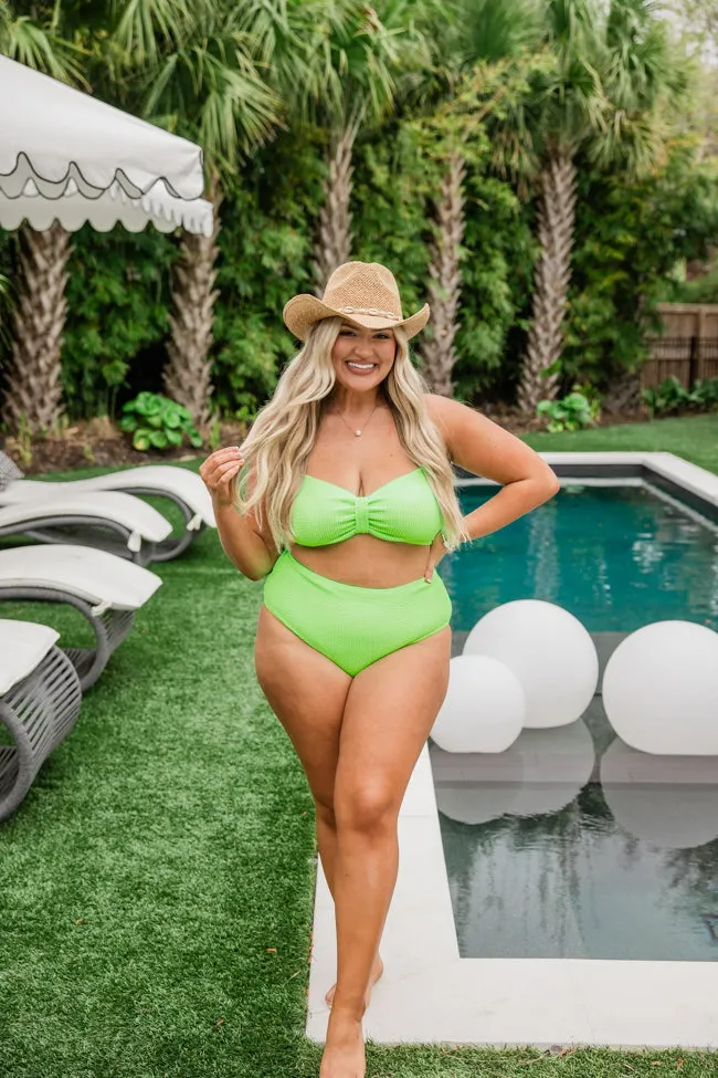 Just Add Water Lime Green High Waisted Bikini Bottoms FINAL SALE