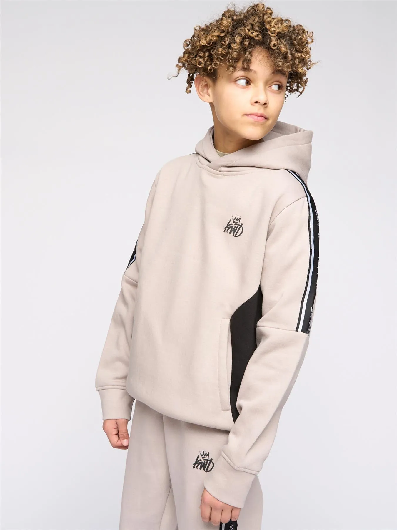 Kids Techy Taped Tracksuit Ash Grey