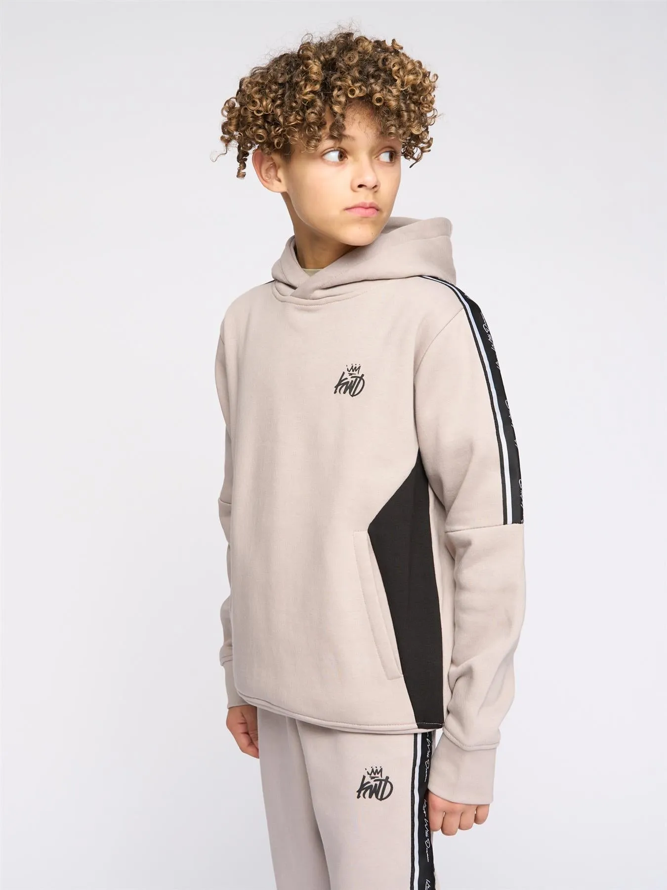 Kids Techy Taped Tracksuit Ash Grey
