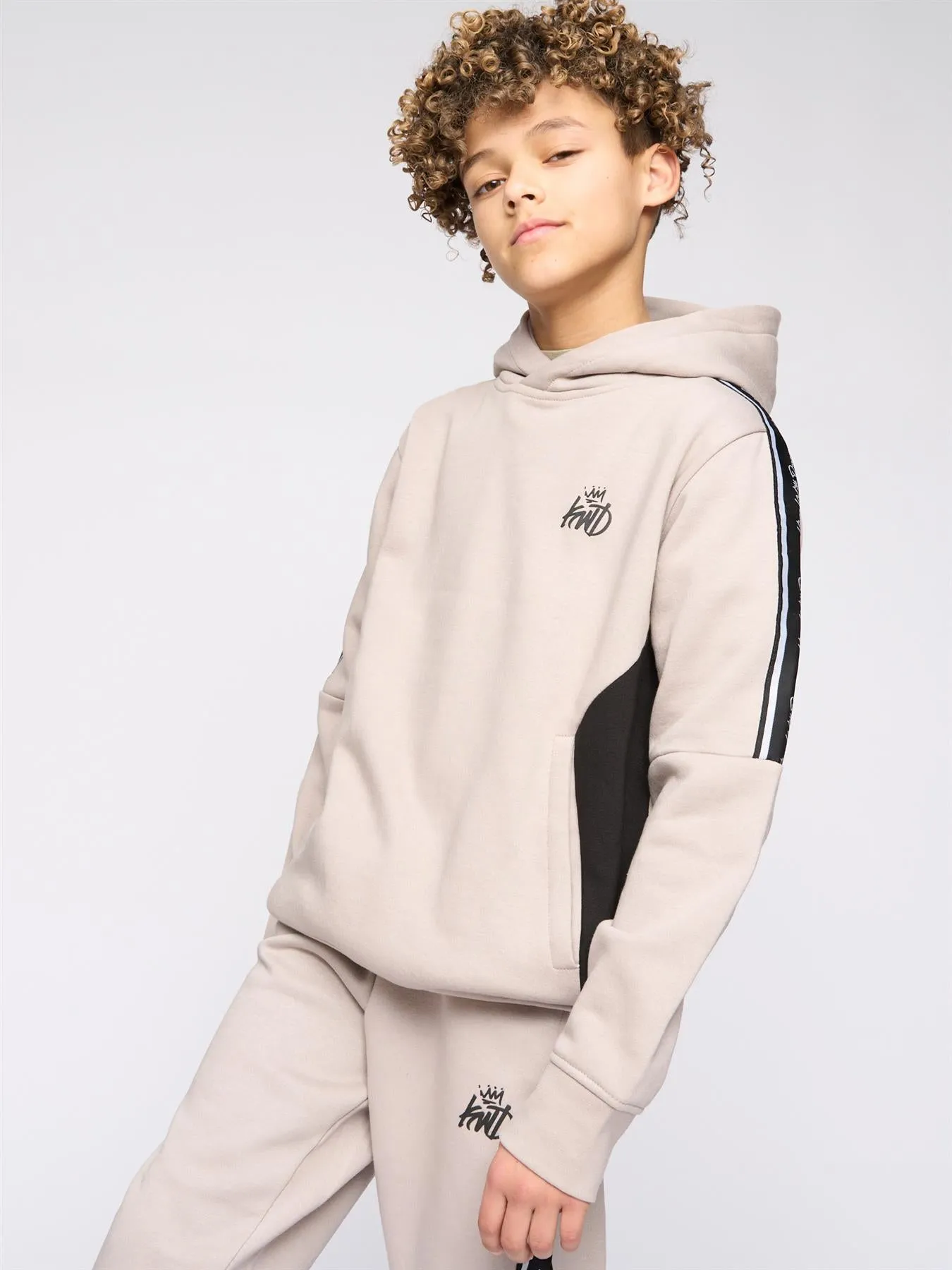 Kids Techy Taped Tracksuit Ash Grey