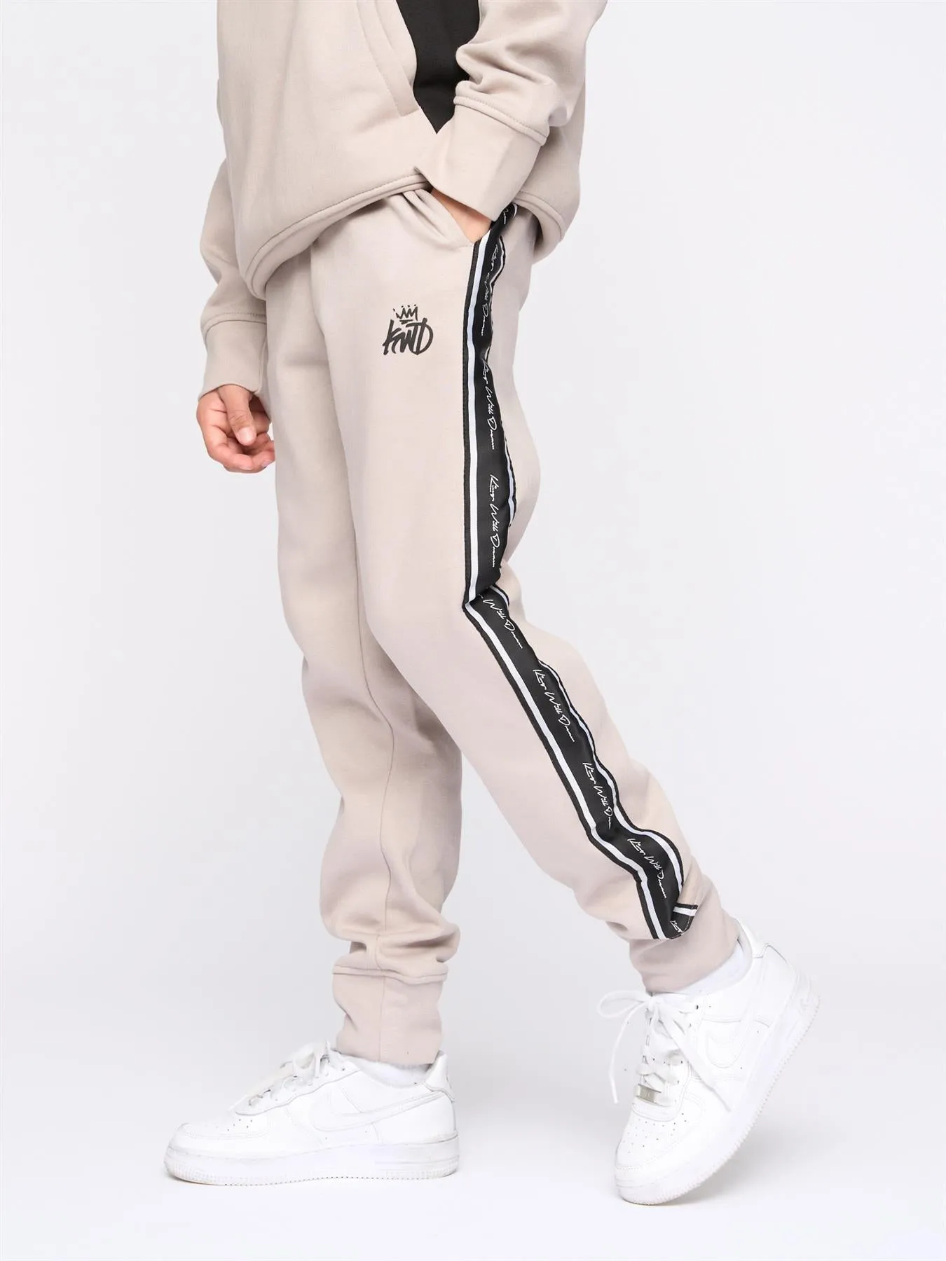 Kids Techy Taped Tracksuit Ash Grey
