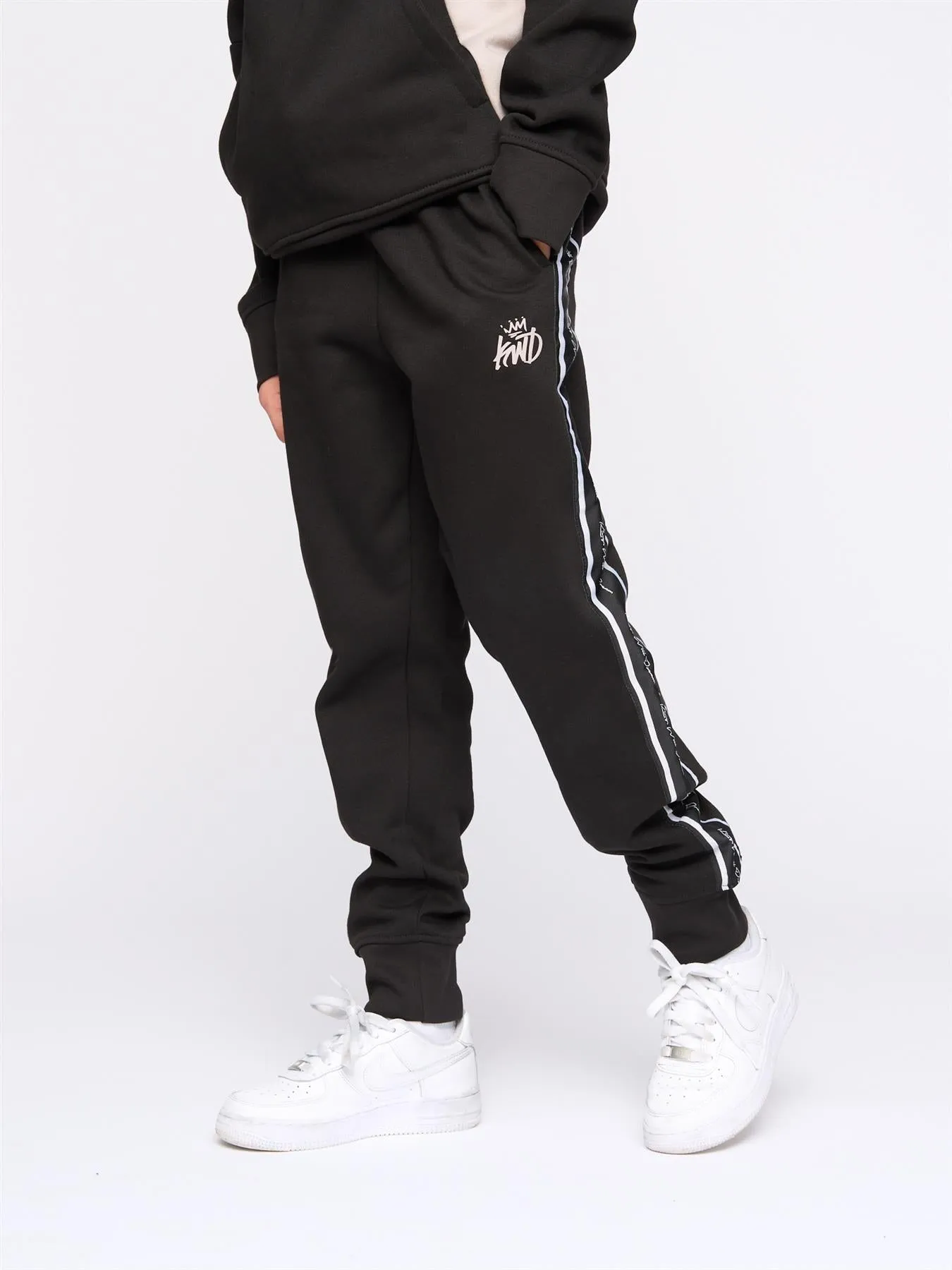 Kids Techy Taped Tracksuit Black