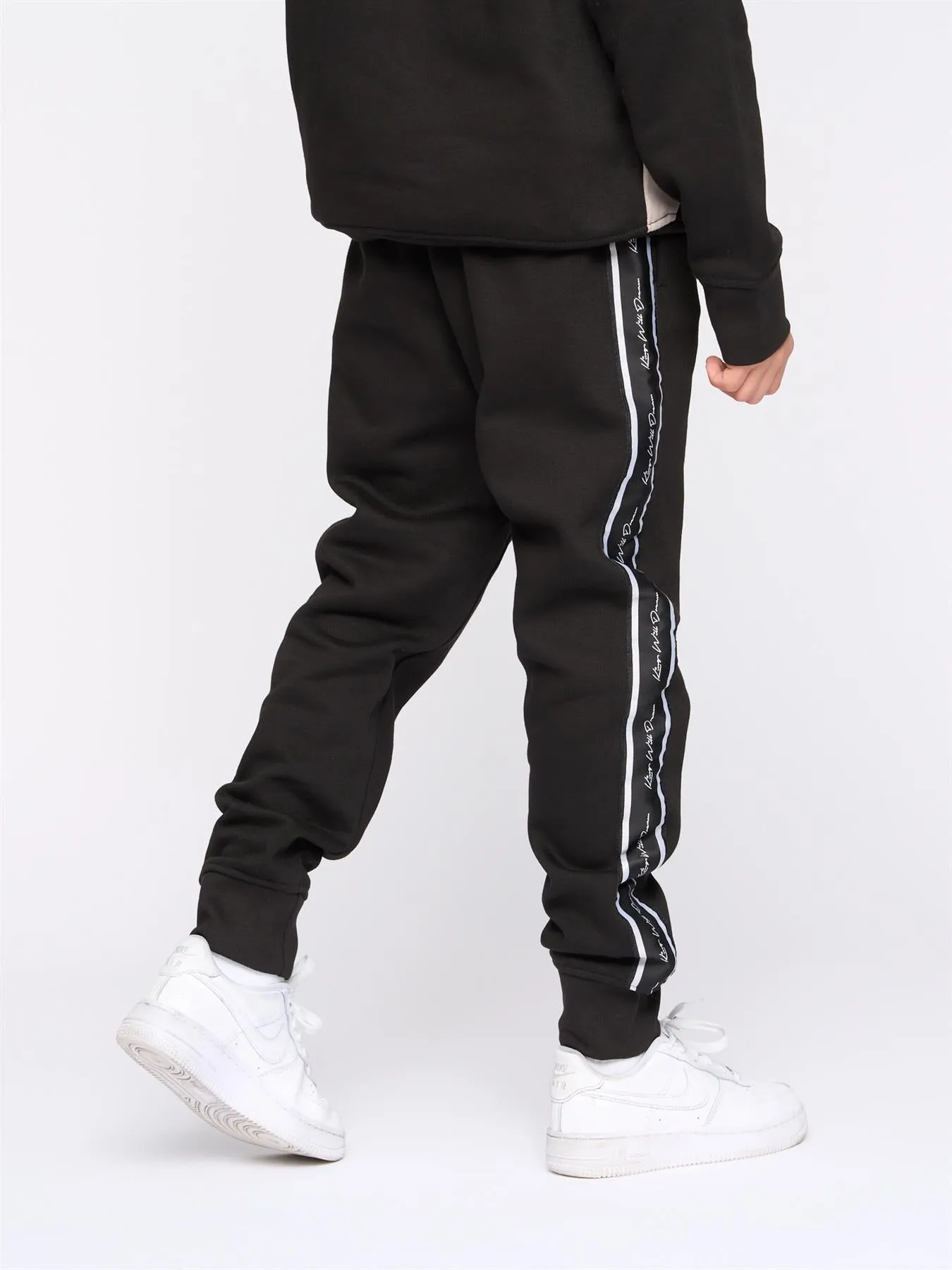 Kids Techy Taped Tracksuit Black