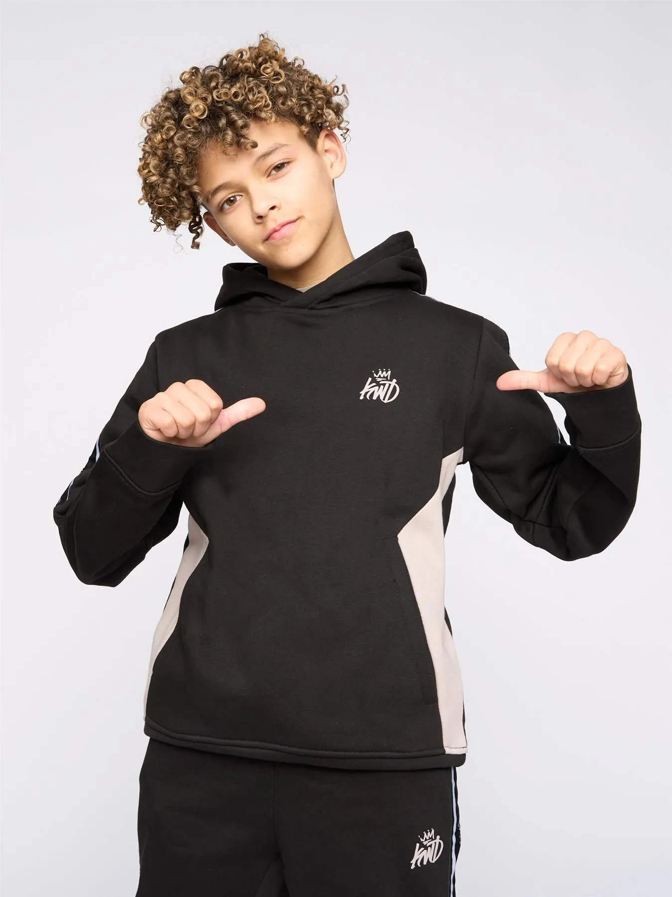Kids Techy Taped Tracksuit Black