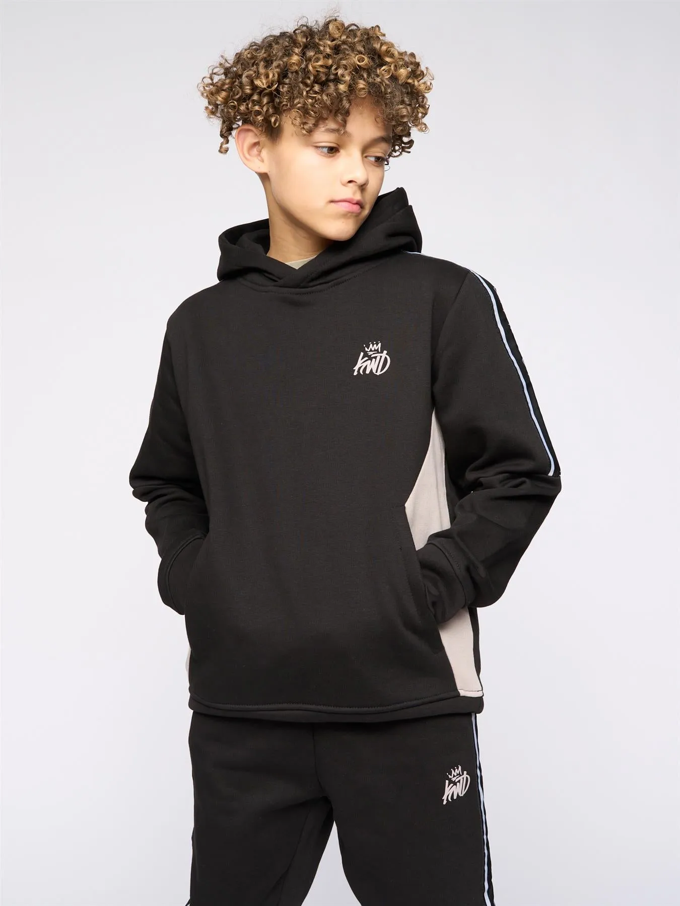 Kids Techy Taped Tracksuit Black
