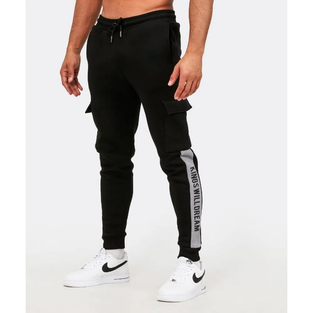 Kings Will Dream Chapman Flc Cargo Joggers Black