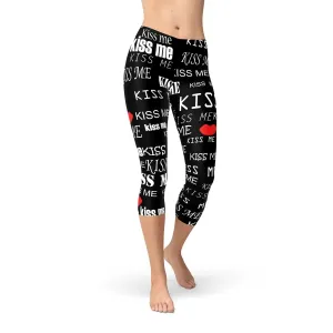 Kiss Me Black Capri Leggings